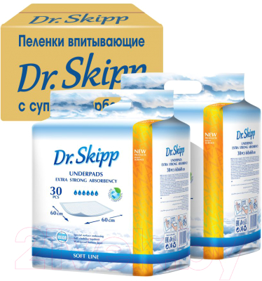 Набор пеленок одноразовых детских Dr.Skipp С суперабсорбентом 60x60 (60шт)