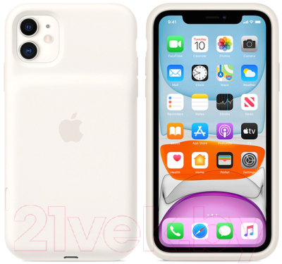 Чехол-зарядка Apple Smart Battery Case для iPhone 11 White / MWVJ2