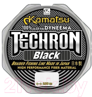 Леска плетеная KAMATSU Techron Black 0.12мм 100м / 255100012