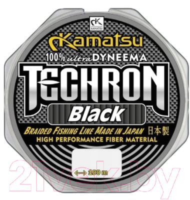 Леска плетеная KAMATSU Techron Black 0.18мм 100м / 255100018