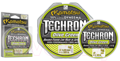 Леска плетеная KAMATSU Techron Olive Green 0.12мм 100м / 259100012