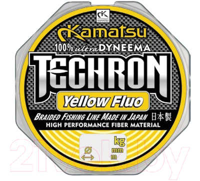 Леска плетеная KAMATSU Techron Yelloy Fluo 0.18мм 150м / 258150018