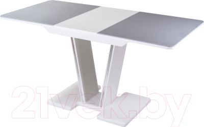 Обеденный стол Домотека Румба ПР-1 80х120-157 (серый/белый/03)