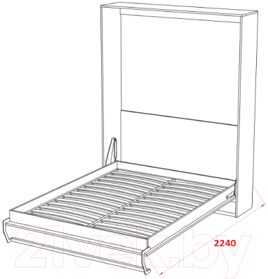 Шкаф-кровать трансформер Макс Стайл Smart 18мм 140x200 (серый пыльный U732 ST9)