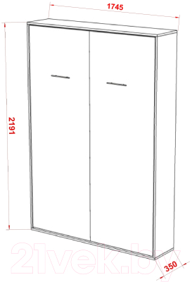 Шкаф-кровать трансформер Макс Стайл Smart 18мм 160x200 (серый пыльный U732 ST9)