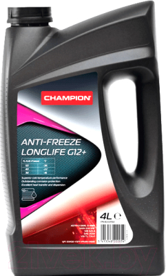 Антифриз Champion G12+ Anti-Freeze Longlife концентрат / 8222054 (4л, розовый)