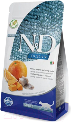 

Корм для кошек Farmina, N&D Grain Free Ocean Pumpkin Herring & Orange Adult