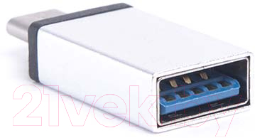 Адаптер Atom USB Type-C 3.1 - USB А 3.0 (серебристый)