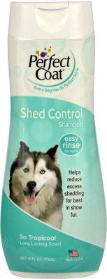 Шампунь для животных 8in1 Perfect Coat Shed Control Tropicool (473мл)