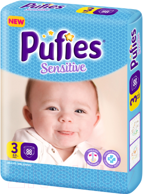 Подгузники детские Pufies Sensitive Midi 3 (88шт)