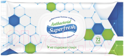 Влажные салфетки ООО КПД SuperFresh антибактериальные (72шт)