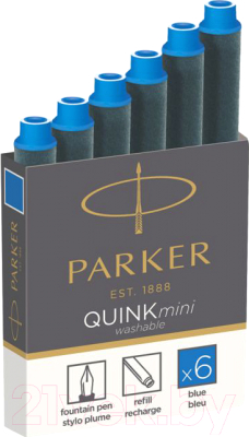 Чернила для перьевой ручки Parker Mini Washable S0767240 (синий)