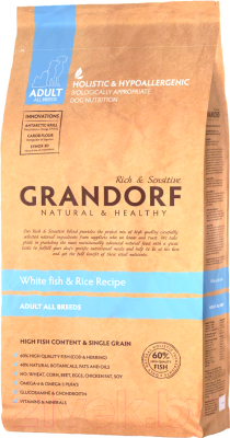 Сухой корм для собак Grandorf Adult Fish&Rice (1кг)