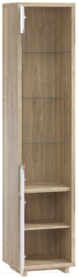 Шкаф-пенал с витриной Woodcraft Аспен 2410 (дуб галифакс натуральный/белый альпийский)