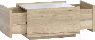 Журнальный столик Woodcraft Аспен 2414 (дуб галифакс натуральный/белый альпийский)