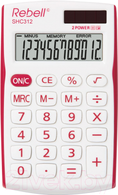Калькулятор Rebell SHC312+RD (белый/красный)