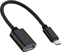 Адаптер Atom USB Type-C 3.1 - USB А 3.0 OTG (черный) - 