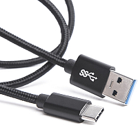 Кабель Atom USB Type-C 3.1 - USB А 3.0 (1м, черный) - 