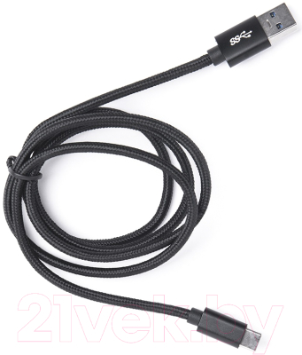 Кабель Atom USB Type-C 3.1 - USB А 3.0 (1м, черный)