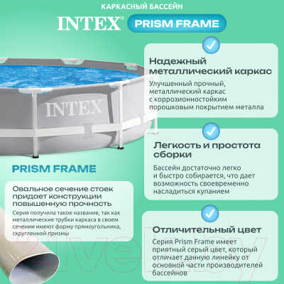 Каркасный бассейн Intex Prism Frame / 26702 (305x76)