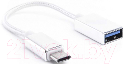 Адаптер Atom USB Type-C 3.1 - USB А 2.0 OTG (серебристый)