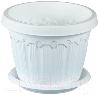 Изображение товара Вазон Эльфпласт Флавия EP156 (0,6л, белый)