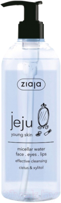 Мицеллярная вода Ziaja Jeju Young Skin для лица глаз губ (390мл)