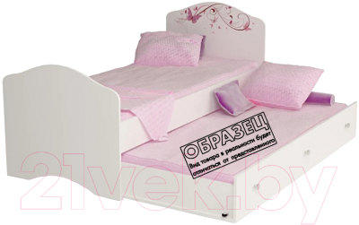 Односпальная кровать детская ABC-King Фея 90x160 / F-1002-160 (белый)