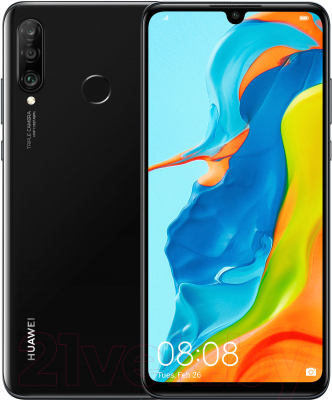 Смартфон Huawei P30 Lite 256GB (MAR-LX1B) (полночный черный)