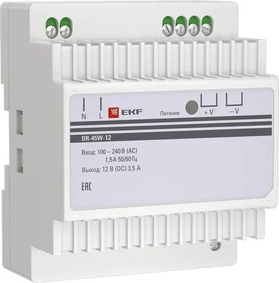 Блок питания на DIN-рейку EKF PROxima DR-45W-12