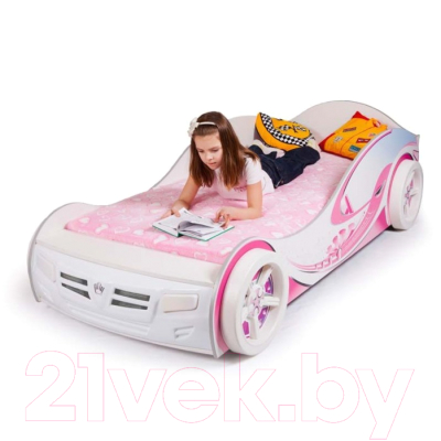 Стилизованная кровать детская ABC-King Princess 90x160 / PR-1000-160 (белый)