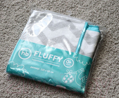 Полотенце с капюшоном Happy Baby Fluffy / 34017 (Gray)