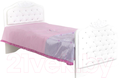 Односпальная кровать ABC-King Princess №3 / PR-1006-190-W (белый)