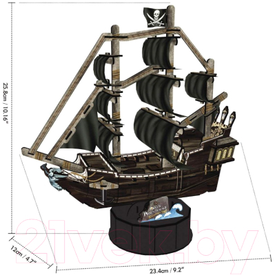 Корабль игрушечный CubicFun Корабль Месть Королевы Анны / T4035h