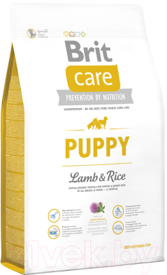 Сухой корм для собак Brit Care Puppy All Breed Lamb & Rice / 132702 (1кг)