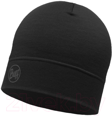 Шапка Buff Lightweight Merino Wool Hat Solid Black (113013.999.10.00)