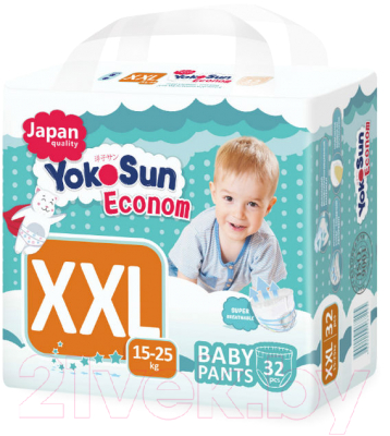 Подгузники-трусики детские YokoSun Econom XXL от 15 до 25кг (32шт)