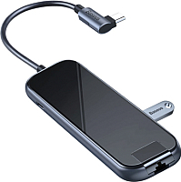USB-хаб Baseus Type-C to 3xUSB3.0+HD4K+RJ45+PD / CAHUB-DZ0G (серый) - 