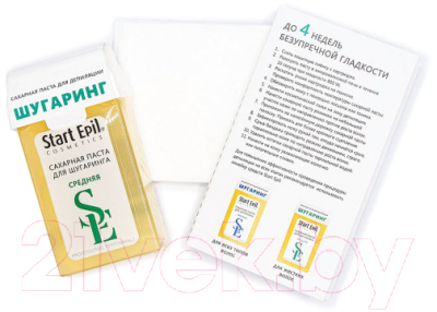 Набор для депиляции Start Epil Сахарная паста в картридже Средняя+бумажные полоски (100г)