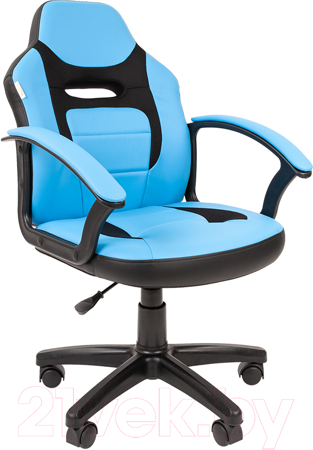 Кресло детское Chairman Kids 110 (экопремиум, черный/голубой)