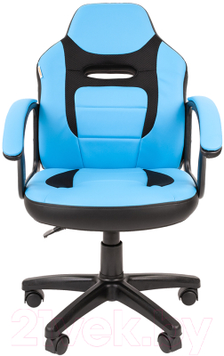 Кресло детское Chairman Kids 110 (экопремиум, черный/голубой)