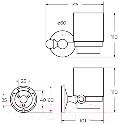 Стакан для зубной щетки и пасты Art&Max Antic Crystal AM-E-2668SJ-Cr