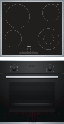 

Комплект встраиваемой техники Bosch, HBF234EB0R + PKF645FP1G