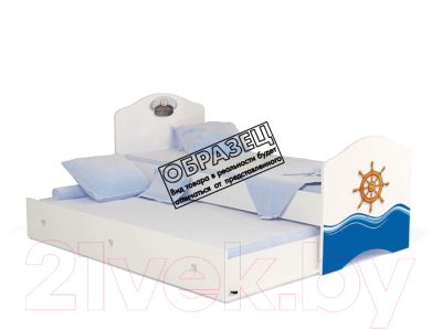 Односпальная кровать детская ABC-King Ocean / OC-1002-160-M (голубой)