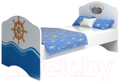 Односпальная кровать детская ABC-King Ocean / OC-1002-160-M (голубой)