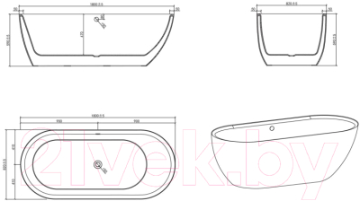 Ванна акриловая BelBagno BB203-1800-830