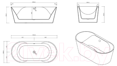 Ванна акриловая BelBagno BB200-1700-800-Nero