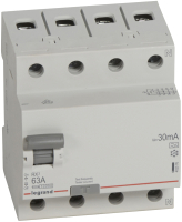 

Устройство защитного отключения Legrand, RX3 4P 63A 10kA 30mA A / 402076