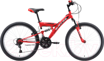 Велосипед Black One Ice FS 24 2020 (черный/красный/белый)
