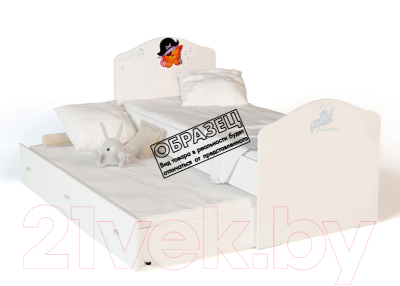 Односпальная кровать детская ABC-King Pirates / PS-1002-160 (белый)
